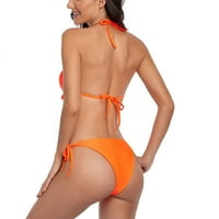 Lovskoo Bikini visokog struka Bikini Solid Boja dame seksi kupaći odijelo Drće kupaći kostimi za žene