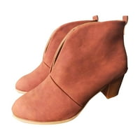 IOPQO ženske čizme za gležnjeve Ženske čizme Boots Aklene cipele Nagibljene pete Fahsion Kožne kratke
