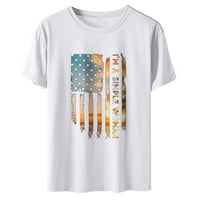 Američke majice zastava za žene USA zastava Stars Stripes Ispis bluza Ljetne kratke rukave 4. jula Patriotski