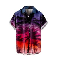 Outfmvch s dugim rukavima za muškarce Havajske casual ljetne majice tiskane fit na plaži niz majice