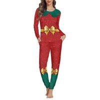 Božićni poklon Dizajn dizajna pidžama za žene postavljene hlače Loungewear Fit Multi-sezone, Snug-Fit Women noćna odjeća Pidžama za kućne životne i unutarnje aktivnosti