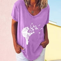 Ljetne bluze za žene za slobodno vrijeme cvjetne ljetne majice s kratkim rukavima s