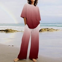 Outfit za uklanjanje za žene, ljetni casual s kratkim rukavima Top hlače Dvodijelni zemaljski koncertni