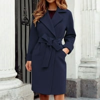 Ženski kaputi Trendy graška rov sredina dugačka preko rever otvorena prednja kardigan odjeća s jaknom