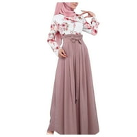 Knqrhpse Maxi haljine za žene Casual Abaya Arab Ženske kaftane Robe Solid haljina Ženska casual haljina