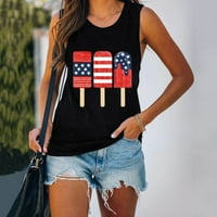 Amidoa Womens Day Neovisnosti Patriotska tanka Košulja američke zastave Stars Striped košulje Top ljetnih
