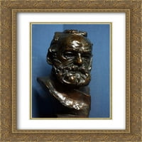 Auguste Rodin Matted Gold Ornate uramljeni umjetnički ispis 'Poprsje Victor Hugo'