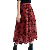 Booker Ženska suknja Proljeće Ljeto Elastična visoka struka dugačka suknja za dugu ženske žene
