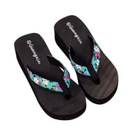 Papuče za žene i muškarce, ženska ljetna cvjetna flip-flops klinasto peta platforme Flip Flops cipele