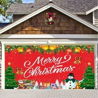 7x16ft Banner banner garažnog poklopca vrata zimski snjegović Santa vanjski na otvorenom velikim vratima ukras na otvorenom i na otvorenom ukras za božićno uređenje