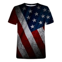 Yuwull 4. srpnja zvijezde i pruge Print muns majica Classic Fit Crewneck Bluza Patriotska USA Flag TOP