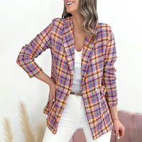 Tawop ženske bluže i jakne za odijevanje Žene Business Attire Lattice Tiskanje dugih rukava Kardigan