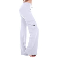 Teretne pantalone za žene Visoka struka Vježba na nogama Stretch tipka za struku Pocket Yoga teretane