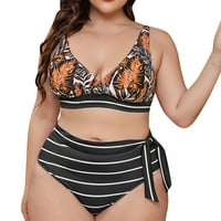 Puawkoer New Print Plus size ženski kupaći kostim kupaći kostimi za žene sa šorcrovima podzemne ženske