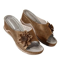 Klin sandale za žene, udobne elegantne cipele na petu casual cipele šuplje cvijeće na plaži sandale
