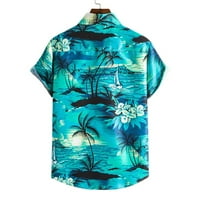 Havajski stil muške majice kratkih rukava tiskani gumb Cardigan ljetne majice na plaži