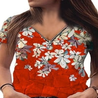 Bomotoo ženska majica kratki rukav majica V izrez TEE casual ljetni vrhovi praznični bazični gornji