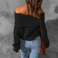 Džemper debeli topli odrasli seksi labavi ženski džemperi crne veličine s