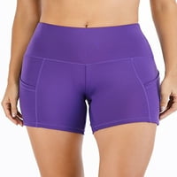Ženski višak struka džep joga kratka trkačka kontrola vježbanje atletika koji ne vidi jogu kratke hlače