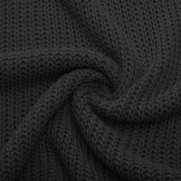 Cleance Womens V izrez kratki rukav džemper od pulover sa džepnim casual labavim bojama modni pleteni