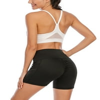 Ženski visoko struk joga kratke hlače Kompresioniranje trčanja biciklističkih kratkih hlača sa bočnim