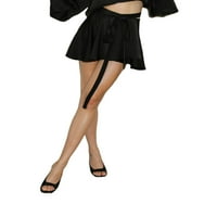 Luethbiez Ženska visoka struka Satin vezanje mini haljina 90-ih Retro a-line suknja Club StreetWerar