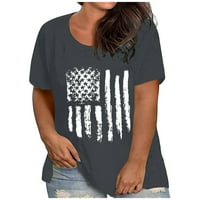 Plus size američka majica zastava žene 4. srpnja majica USA zvijezde Stripes Grafički majica Majica