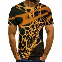 Cool 3D Sve preko tiskanih majica za muškarce Grafički print casual kratkih rukava Ljetne majice narančaste