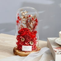 Geweyeeeli dekor prekrasan i zvijer stakleni ornament cvijet sušenog cvijeta za rođendan za valentinovo,