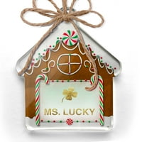 Ornament tiskan jednostrano gđa Lucky St. Patrick's Day Golden Four List Clover Božić Neonblond