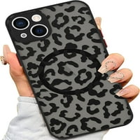 Za iPhone CASE [kompatibilan sa magsafe] crni Leopard uzorak dizajn futrola za žene djevojke muškarci