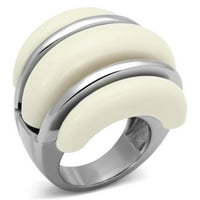 TK - visoki polirani prsten od nehrđajućeg čelika sa sintetičkim sintetičkim kamenom u citrinu žuti