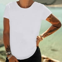 Amousa ženska modna casual okrugla vrata labavi fit čvrsta boja pulover majica majica majice za žene