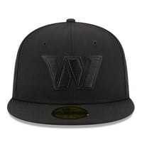 Muški novi zapovjednici iz ere Washington Black na crnom alternativom logotipa 59Fifty ugrađeni šešir