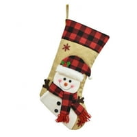 Božićne čarape Xmas poklon bombonske torbe Božićni ukrasi za dom - 3D plišani vješanje čarape božićni