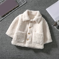 Djevojke za dijete Longing Solid COLOR CAPT jakna Topla odjeća Bijela ružičasti ulični kaputi za 4 godine