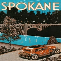 FL OZ Keramička krigla, Spokane, Washington, poster 1, vintage reklama, perilica suđa i mikrovalna