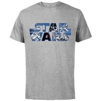 Star Wars Logo Millennium Falcon i Smrt Star - pamučna majica kratkih rukava za odrasle - Atletski heather