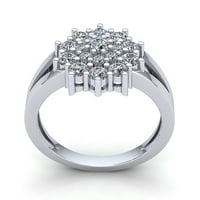 1carat okrugli rez Diamond Dame Bridal Cluster Cvjetni godišnjica Angažman prsten od punog 10k ruža,