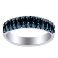 0. CT Blue Prirodni dijamantski prsten u 14k bijelo zlato preko sterlinga srebrne veličine srebrne boje