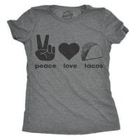Ženski mir ljubav tacos majica smiješna izreka slatka grafička vintage dame Dizajn - l Womens Grafičke