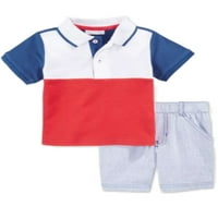 Prvi dojmovi Dječji dječaci crvene bijele plave polo majice kratke hlače 0-3m
