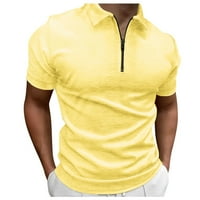Muška košulja muški patentni zatvarač kratki rukav Top kravata boja čvrsta boja Lagana prozračna majica