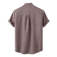 Hupta majice za muškarce Ljetna casual čvrsta majica kratkih rukava štand košulja košulja