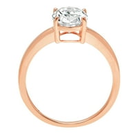 2.5ct ovalni rez bijeli safir 14K ružičasto zlatni godišnjica ružičastog angažovanog prstena veličine