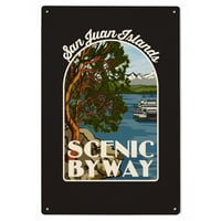 San Juan Islands Scenic Byway, Washington, Contour, Official logo Birch Wood Wall znak