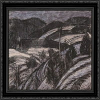 Zimski pejzaž crni ukrašeni drva ugrađena platna umjetnost Nagy, Istvan