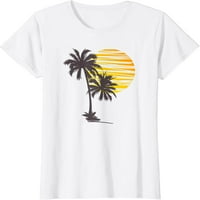 Sunset Beach Palm Tree Thirt Funny ljetni odmor za odmor Majica