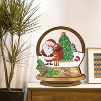 Twinkseal ručno izrađeni ukras slikanje set Božićnog ukrasa sa drvnim bazom ručno rađeni santa Claus