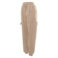 NJSHNMN Petite Loungewwear pantalone sa džepovima Ženske ležerne dukseve, Khaki, S